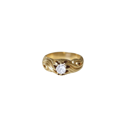 Bague Bague jonc diamant volutes or jaune 58 Facettes