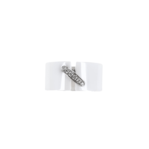 Bague 50 Bague CHAUMET "Lien" céramique blanche et diamants 58 Facettes