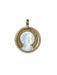 Pendentif Médaille Art Déco Vierge sur nacre, or et perles fines 58 Facettes