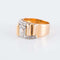 Bague 58.5 Bague Tank Platine Or jaune Diamants 58 Facettes HS20861