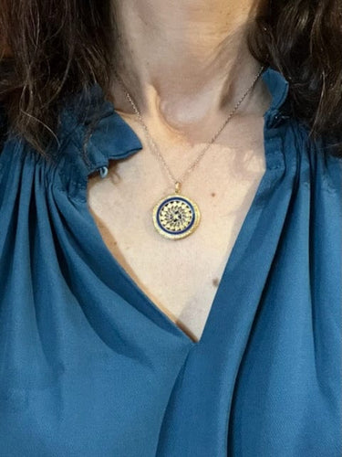 Pendentif Pendentif Belle époque Email et motifs coeurs 58 Facettes