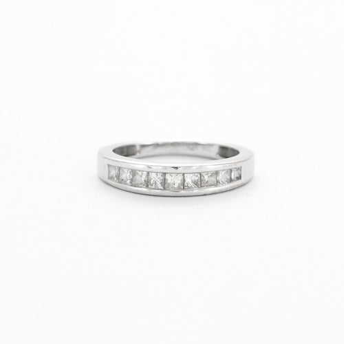 Bague 48 Jonc Or Gris et Diamants 58 Facettes