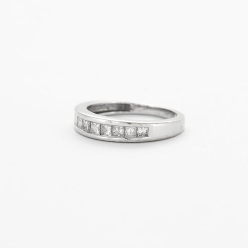 Bague 48 Jonc Or Gris et Diamants 58 Facettes