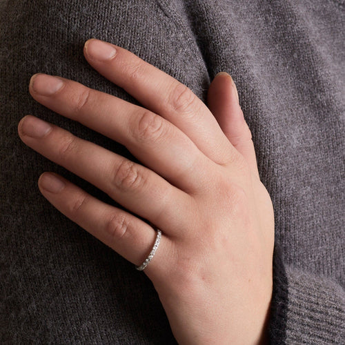 Bague 51 Alliance Or Gris Diamants 58 Facettes