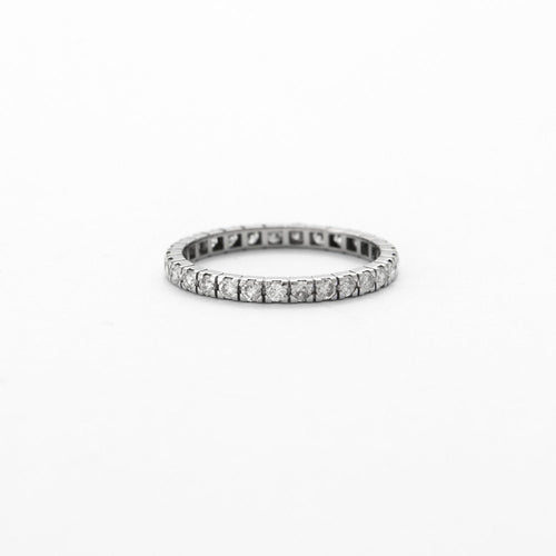 Bague 51 Alliance Or Gris Diamants 58 Facettes