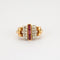 Bague Bague Tank Diamants Rubis de synthèse 58 Facettes