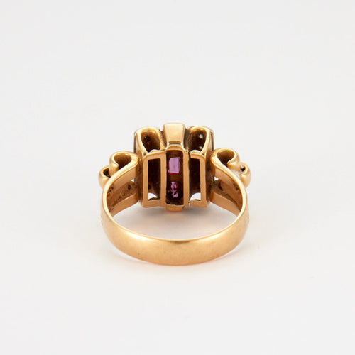 Bague Bague Tank Diamants Rubis de synthèse 58 Facettes