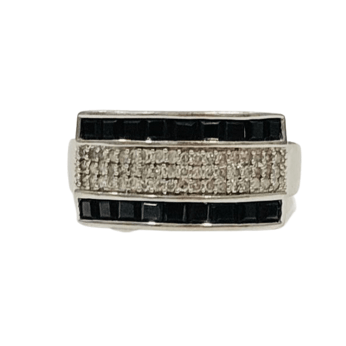 Bague 56 Bague or blanc saphirs et diamants 58 Facettes