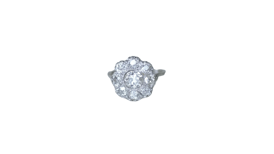 Bague 51.5 Bague marguerite diamants 2 carats 58 Facettes