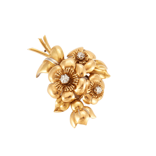 Broche BROCHE EN OR JAUNE, DIAMANTS 58 Facettes