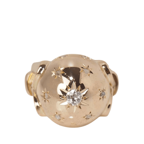 Bague Bague boule en or jaune et diamants 58 Facettes 31355