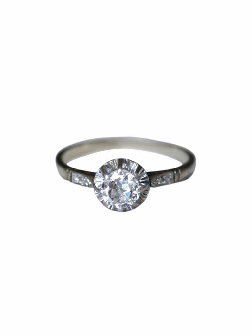 Bague Solitaire Art Déco diamant 0.50 Ct 58 Facettes