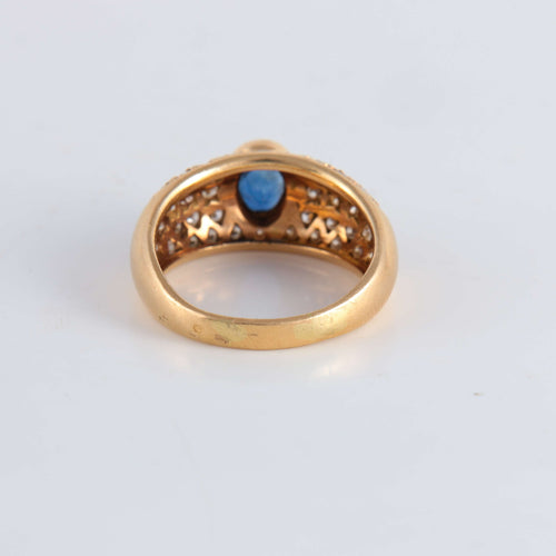 Bague 59 Bague Saphir pavage Diamants 58 Facettes FM114