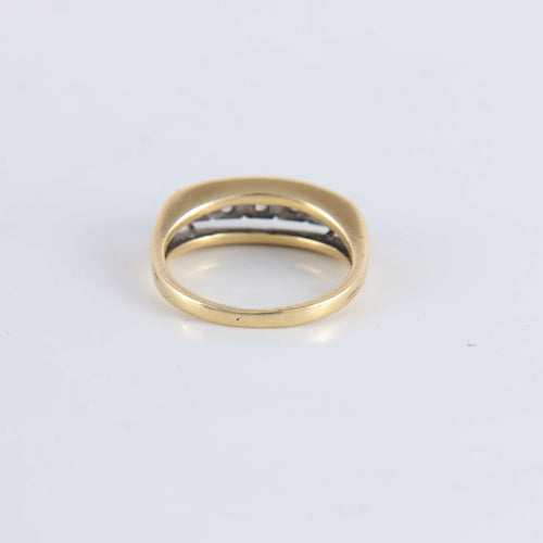 Bague 51 Bague style jarretière 5 Diamants 58 Facettes FM124