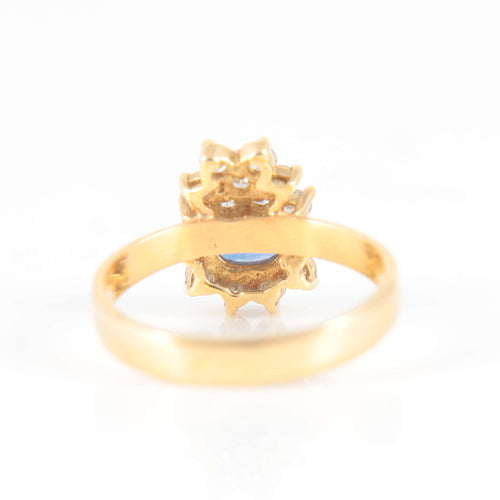 Bague 52.5 Bague Saphir Diamants Or jaune 58 Facettes 1