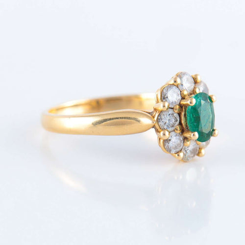 Bague 61 Bague Marguerite Emeraude Diamants 58 Facettes 82