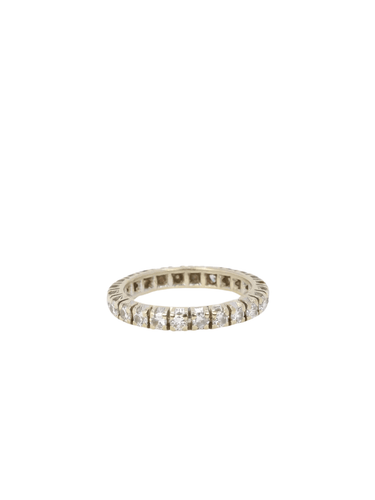 Bague Alliance américaine en or blanc et diamants 58 Facettes J68