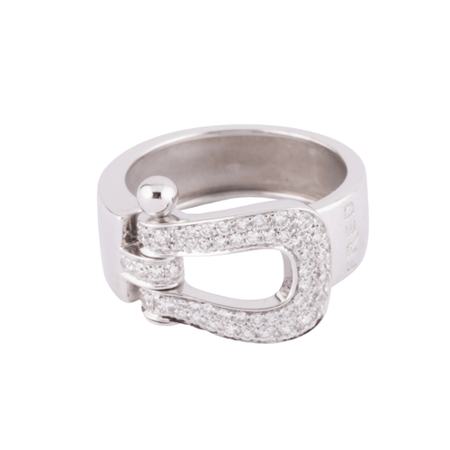 Bague Bague Fred "Force 10" or gris et diamants 58 Facettes