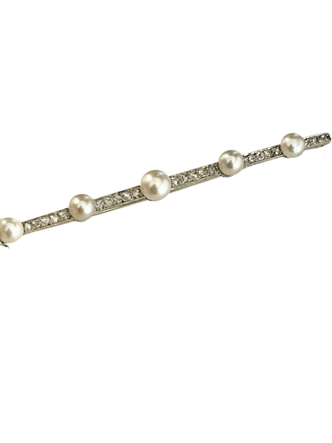 Broche Broche Barrette Platine Diamants Perles Fines 58 Facettes 1068846