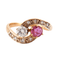 Bague 51 Bague Toi & Moi rubis, diamants 58 Facettes