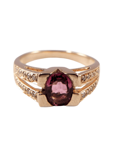 Bague Bague en or rose Diamants et tourmaline 58 Facettes 5587