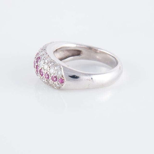 Bague Bague Jonc Saphirs roses Diamants 58 Facettes 1