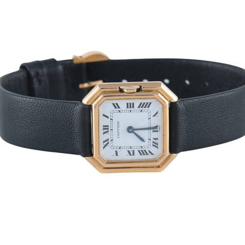 Montre Cartier - montre en cuir et en or 58 Facettes