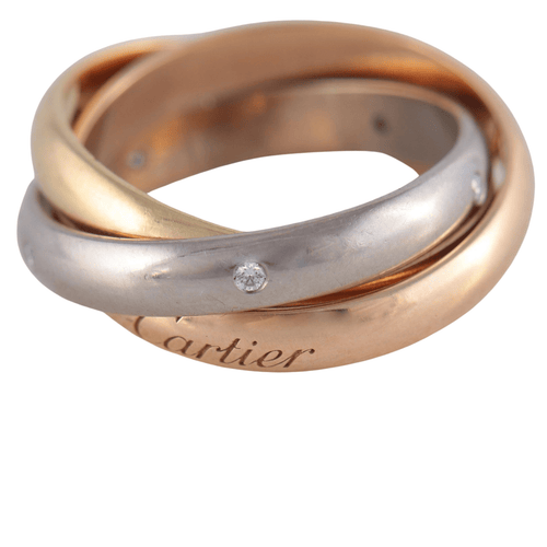Bague 50 CARTIER - bague trinity 3 ors, diamants 58 Facettes