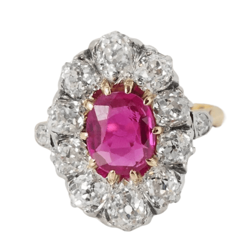 Bague 52.5 Bague Pompadour rubis naturel et diamants 58 Facettes 31889