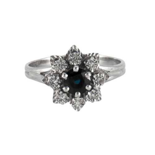 Bague 58.5 Bague Fleur Saphir Diamants 58 Facettes EL2-60
