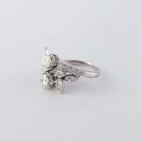 Bague Bague Toi & Moi florale Diamants 58 Facettes 1