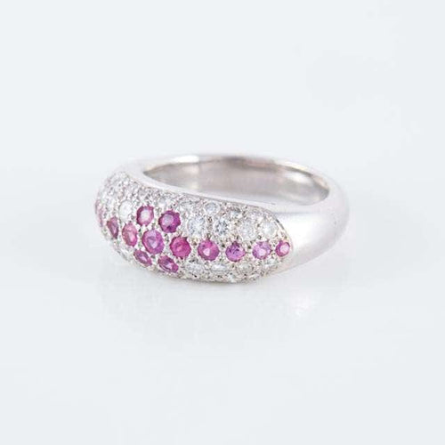 Bague Bague Jonc Saphirs roses Diamants 58 Facettes 1