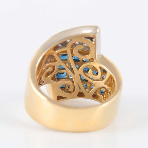 Bague Bague Chevalière Saphirs Diamants 58 Facettes 2062