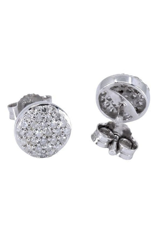 Boucles d'oreilles Clous modernes pavage diamants 58 Facettes