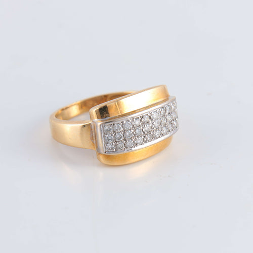 Bague 54 Bague Chevalière pavage 30 Diamants 58 Facettes FM118