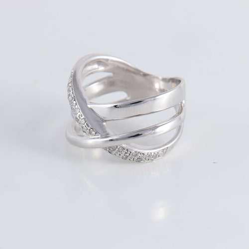 Bague 59 Bague Croisée Diamants 58 Facettes FM97