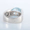Bague 52 Bague Aigue-marine diamants or blanc 58 Facettes 1