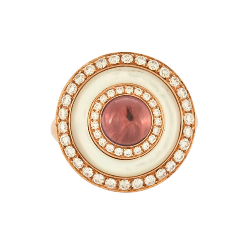 Bague 53 BULGARI – Bague Améthyste Nacre Diamants 58 Facettes