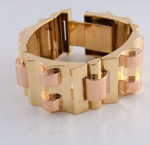 Bracelet Bracelet Tank Or rose et Or jaune 58 Facettes 1