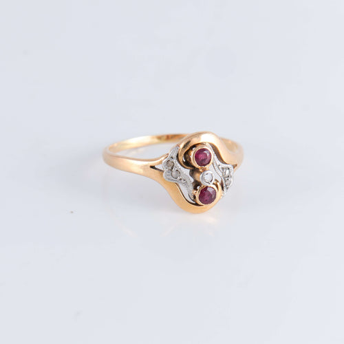 Bague 58 Bague Deux Rubis Diamants 58 Facettes 1