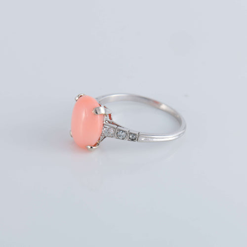 Bague 54 Bague Corail peau d'ange Diamants 58 Facettes 1