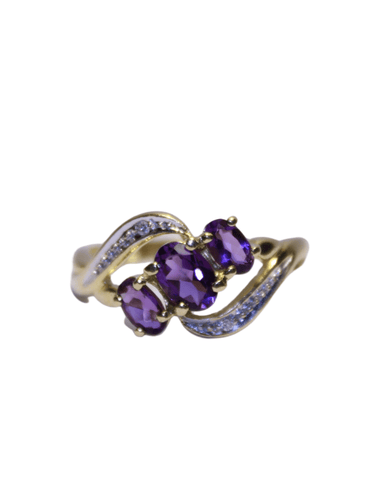 Bague 53 Bague Diamants et Améthystes 58 Facettes