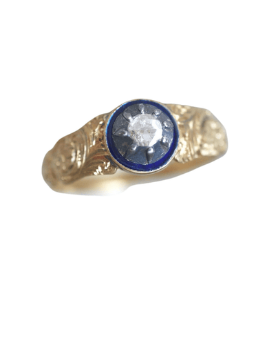 Bague Bague jonc émaillée en or et diamant 58 Facettes