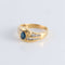 Bague 55 Bague Saphir et double ligne de Diamants 58 Facettes FM79