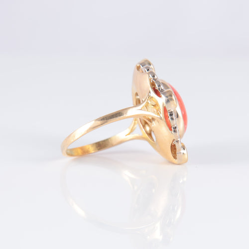 Bague Bague Corail Diamants 58 Facettes 0