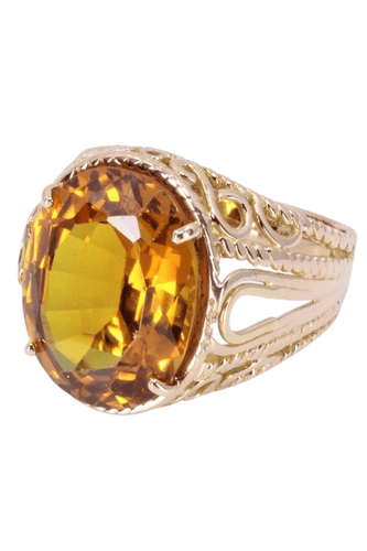 Bague BAGUE ORNEMENTALE SAPHIR ORANGE 58 Facettes 064681