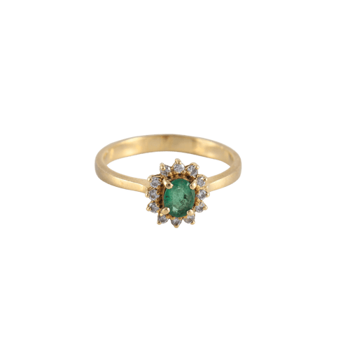 Bague Bague Marguerite Emeraude 12 Diamants 58 Facettes 1