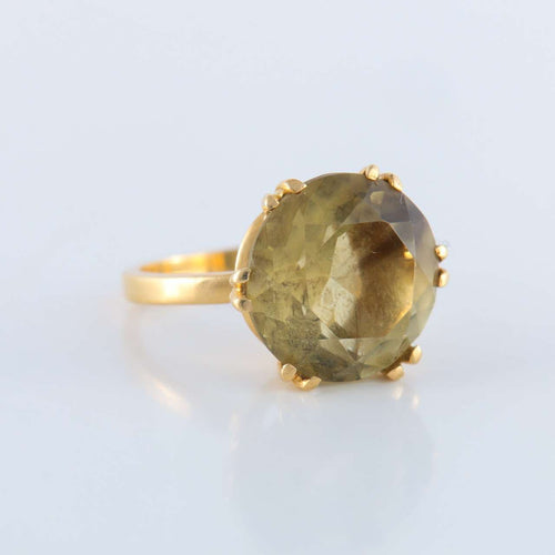 Bague 52 Bague Quartz jaune-brun 58 Facettes 85