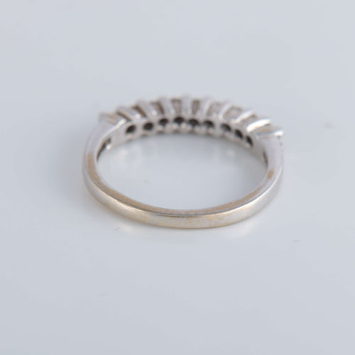 Bague 48 Demi-alliance 10 Diamants Or blanc 58 Facettes 1