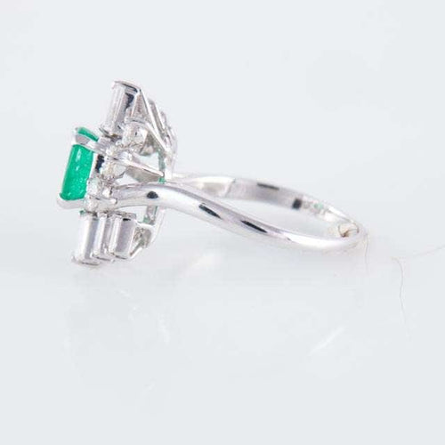 Bague Bague Marguerite Emeraude Diamants brillants & baguettes 58 Facettes 1